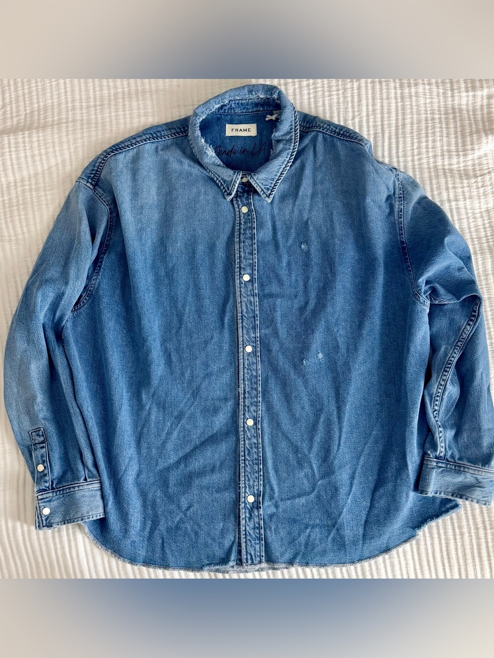 FRAME NWT Oversized Denim Shirt XL